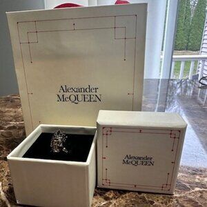 Alexander McQueen Crown Swarovski Skull King Ring Size 7.25 (US) 15 (IT)